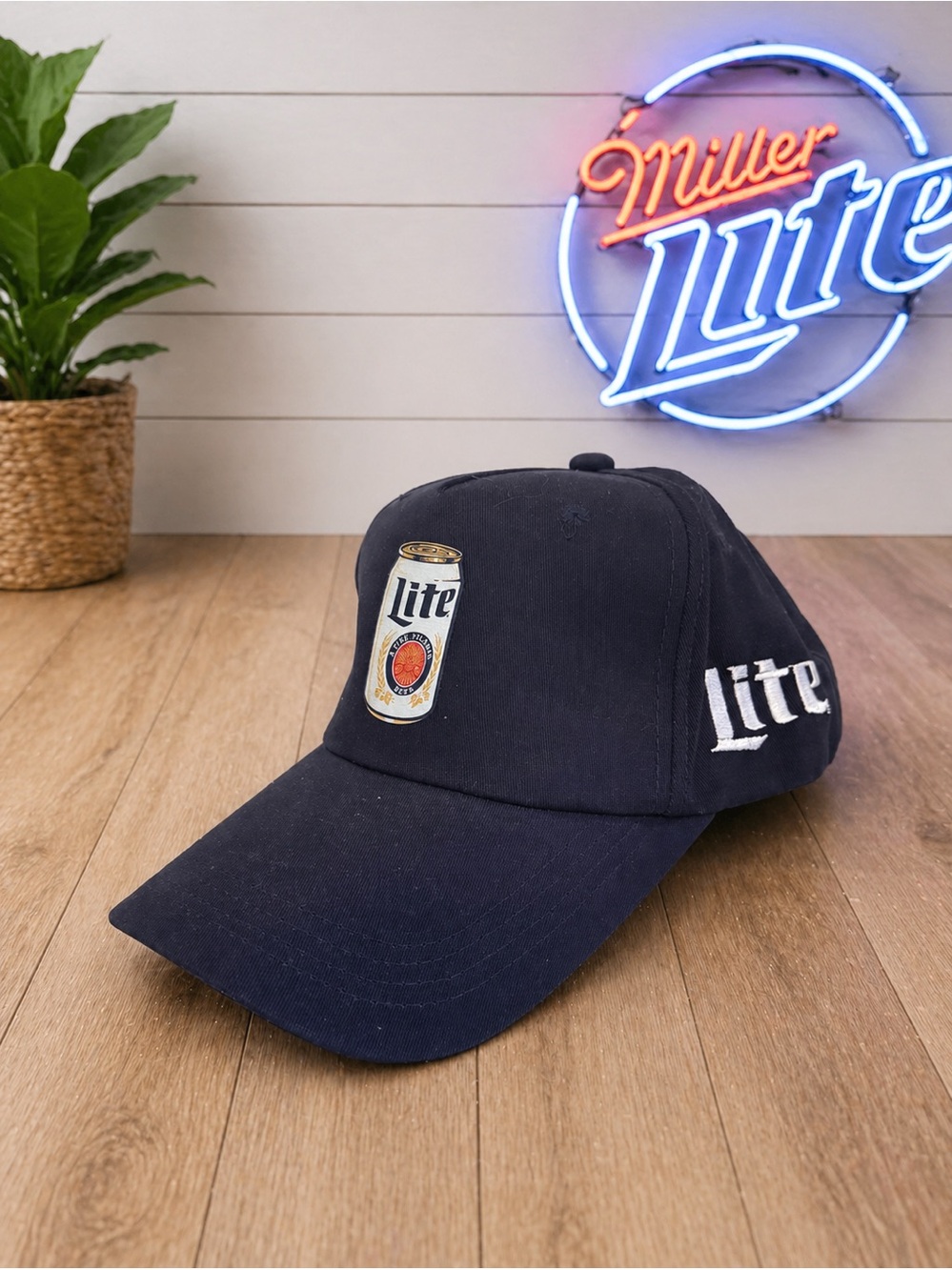 🍺💙 Miller Lite Navy Blue Hat w/ Beer Can Logo | Adjustable Strapback Cap | NWOT